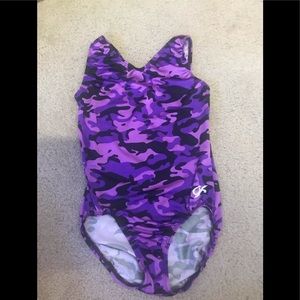 GK Purple Camo Gymnastics Leotard AXS